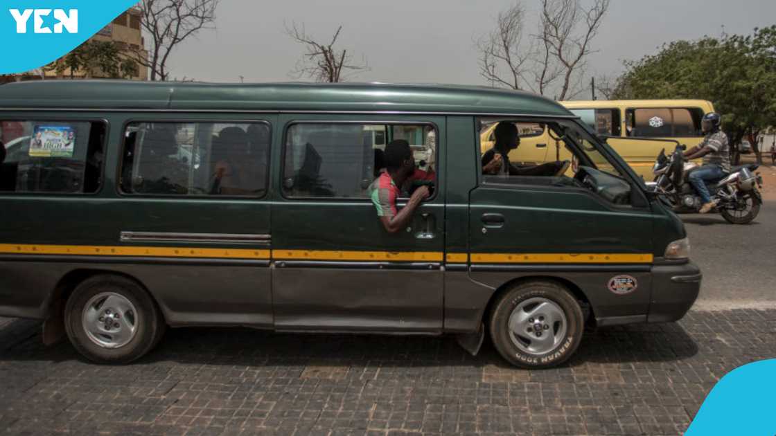 Commercial bus, Trotro, Cape Coast, Accra, Ghana, Woman, Stereotype