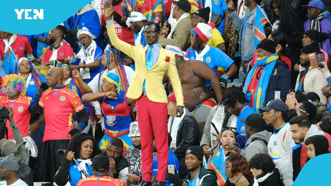 Kuka Mboladinga, DR Congo fan, Kuka Mboladinga mimics Patrice Lumumba, 2025 AFCON. Kuka Mboladinga, DR Congo fan, Kuka Mboladinga mimics Patrice Lumumba, 2025 AFCON.