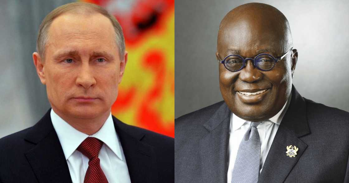 Putin (L), Akufo-Addo (R)