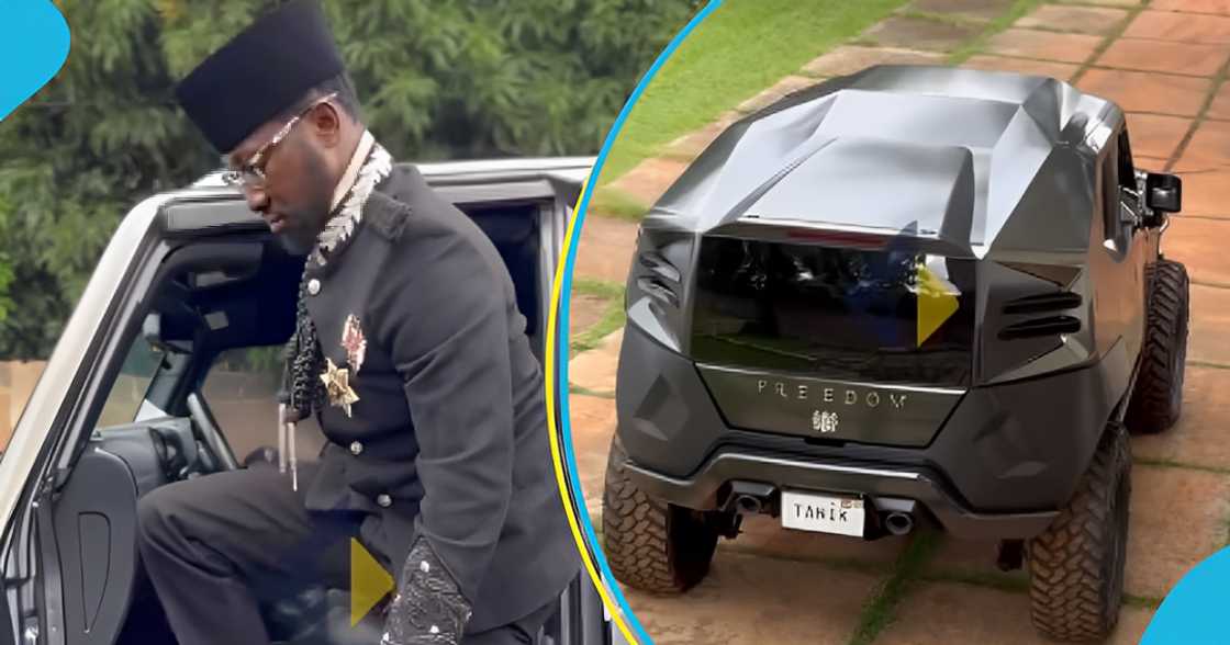 Cheddar flaunts his GH¢4.9 million Rezvani bulletproof car, peeps react Cheddar flaunts his GH¢4.9 million Rezvani bulletproof car, peeps react