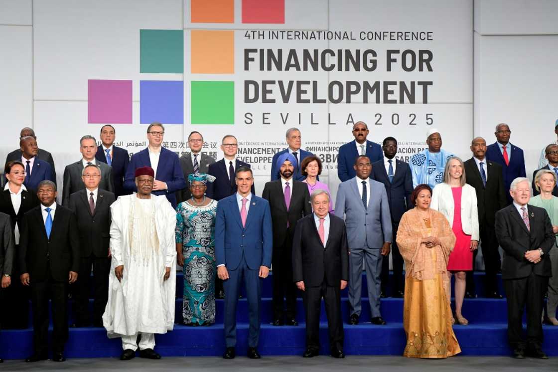 Spanish PM Pedro Sanchez and UN chief Antonio Guterres join other world leaders in Seville