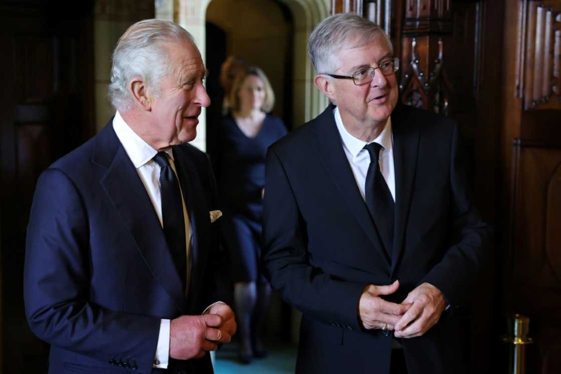 The new King Charles III on Friday visited Wales and met the first minister of the devolved assembly in Cardiff, Mark Drakeford The new King Charles III on Friday visited Wales and met the first minister of the devolved assembly in Cardiff, Mark Drakeford