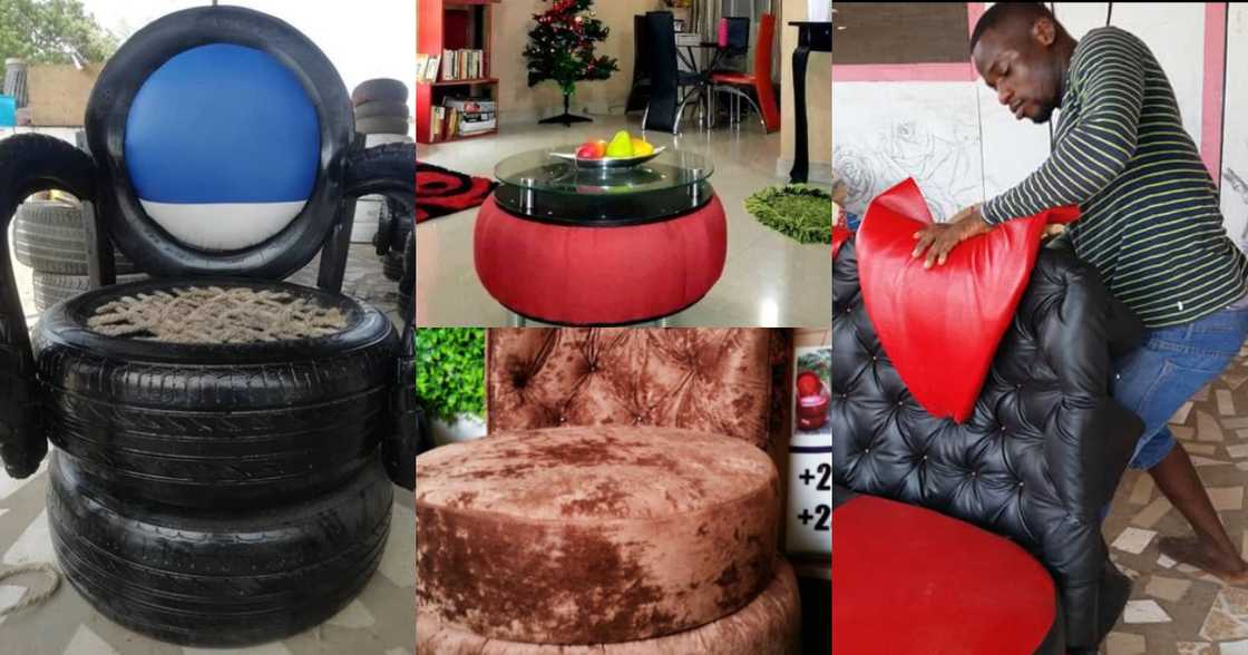 Bernard Nartey: Meet the Ghanaian artisan who converts used tyres into beautiful furniture Bernard Nartey: Meet the Ghanaian artisan who converts used tyres into beautiful furniture