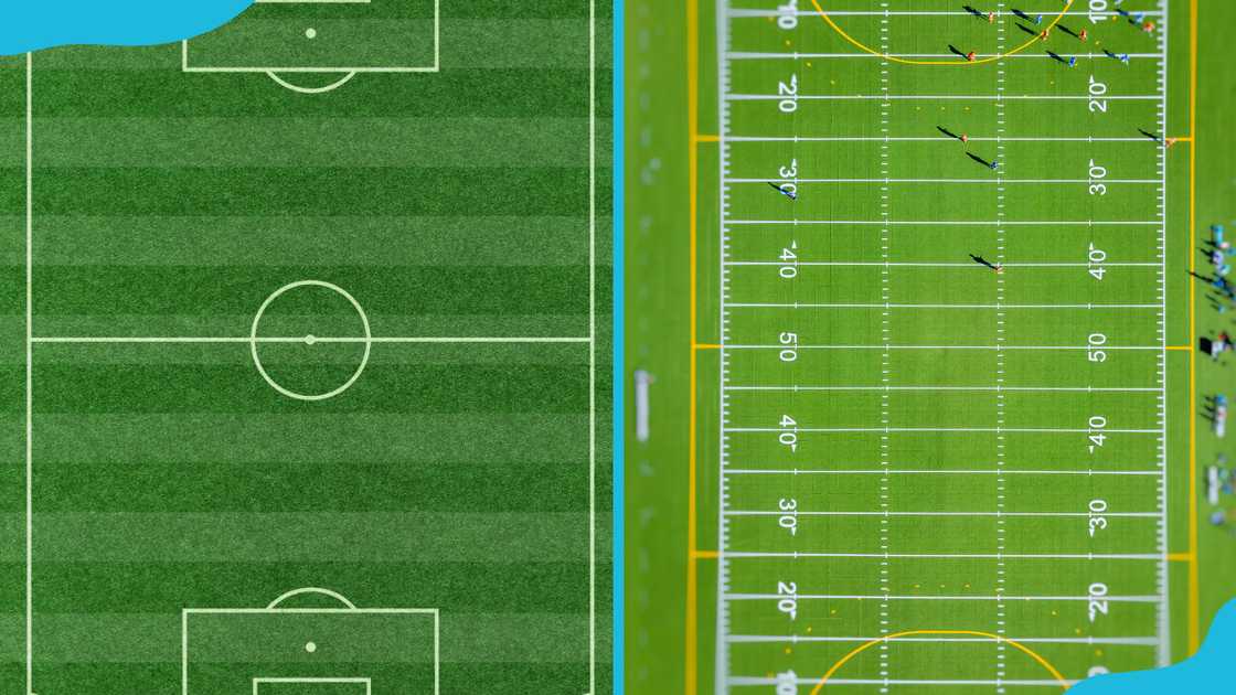 Soccer field (L) and football field (R)