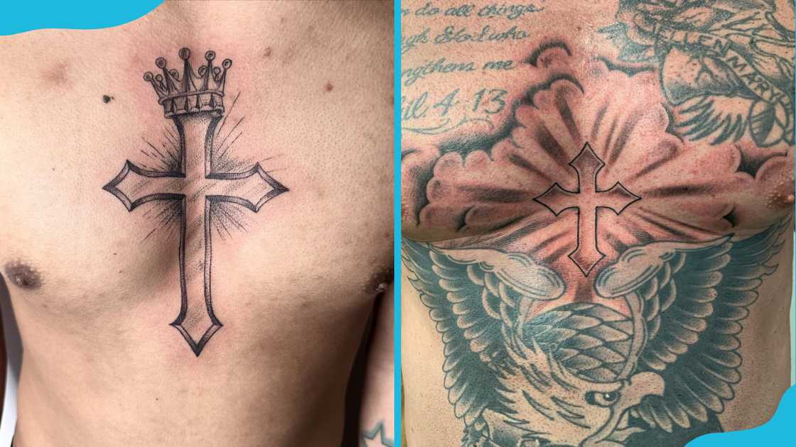 Cross on the chest tattoo