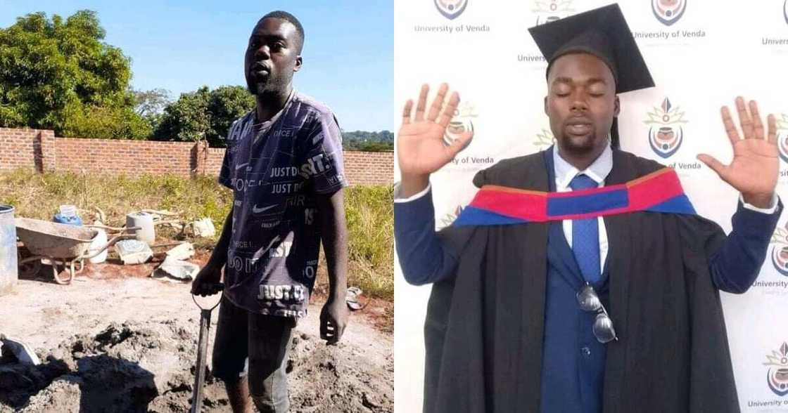 Halala: Man Goes From Laying Foundations to Wearing Graduation Attire Halala: Man Goes From Laying Foundations to Wearing Graduation Attire