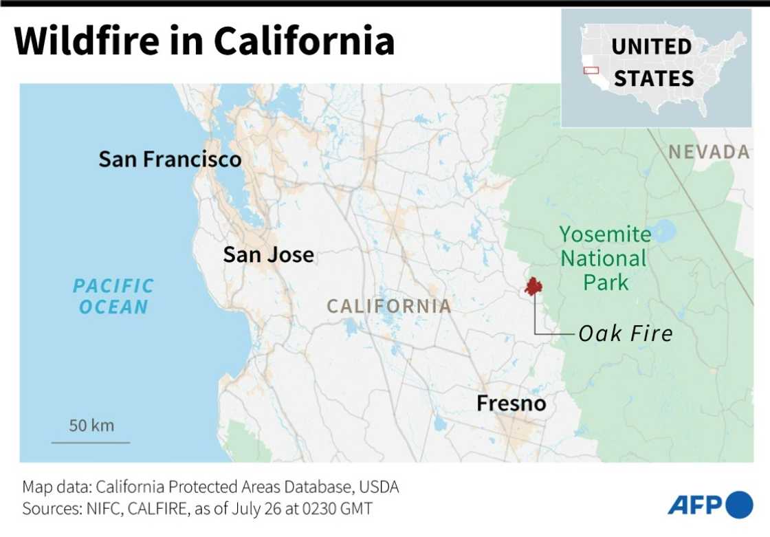 The fire in Mariposa County has engulfed 17,241 acres