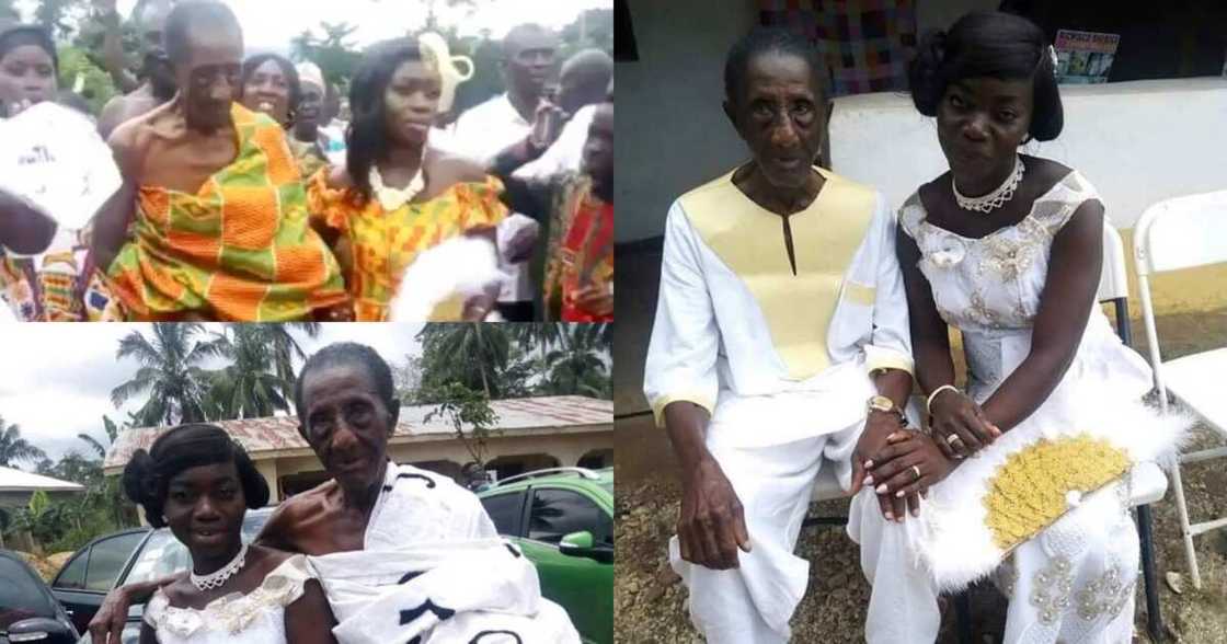 Wedding photos and video of old 106-year-old Ghanaian man and young wife go viral Wedding photos and video of old 106-year-old Ghanaian man and young wife go viral