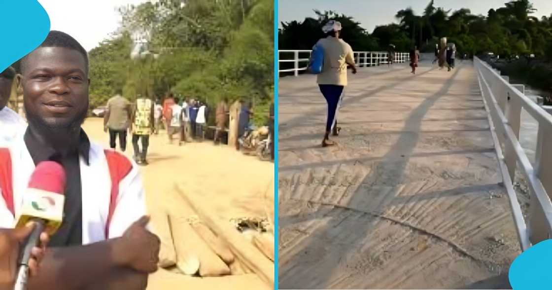 Kotokuom residents, kotokuom bridge, president John mahama, Minister for roads and highways, Kwame Governs Agbodza. Korokuom bridge repaired