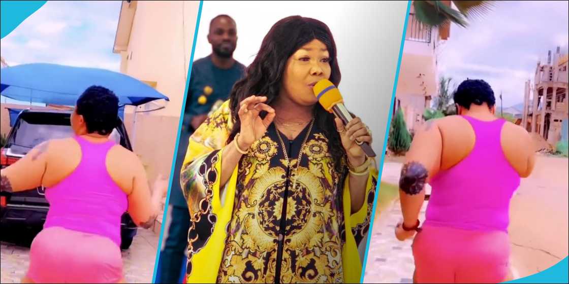 Nana Agradaa jogs in her neighborhood Nana Agradaa jogs in her neighborhood