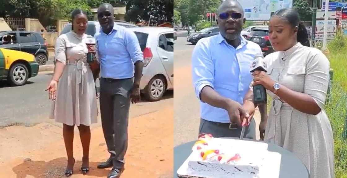 Journalists marking birthday for pothole Journalists marking birthday for pothole