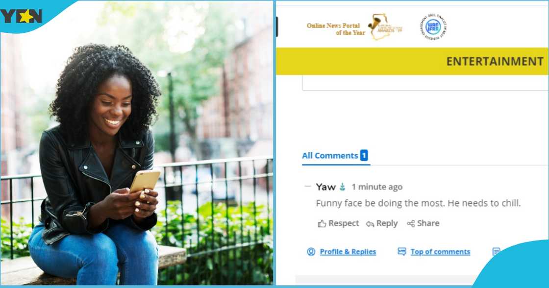 Photo of a young lady and a comment from a YEN.com.gh reader. Photo of a young lady and a comment from a YEN.com.gh reader.