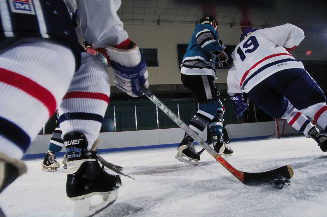 Hockey players in action