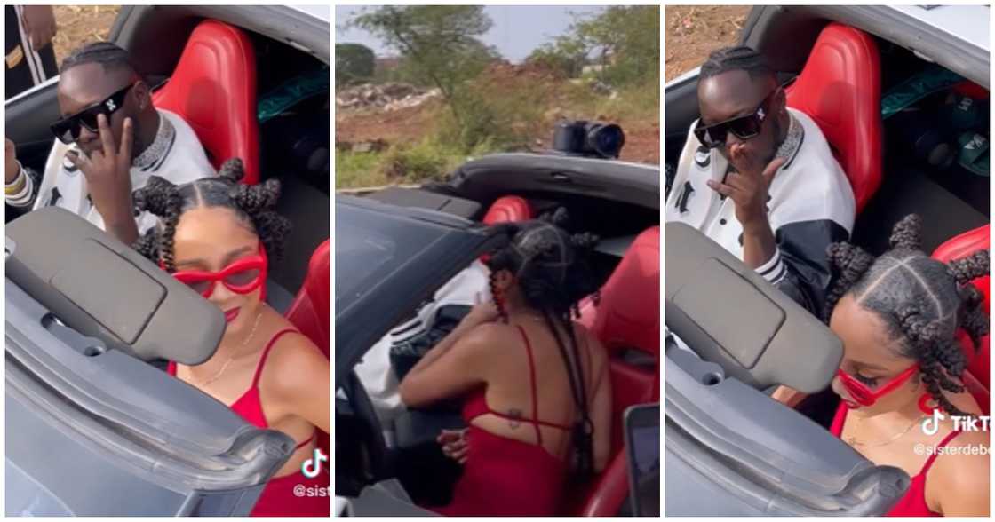 Sister Deborahh spotted in a car with Medikal Sister Deborahh spotted in a car with Medikal