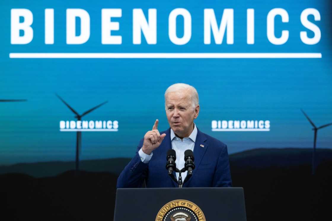US President Joe Biden has been highlighting his economic plan, which critics derisively called "Bidenomics," a term the Democrat and his team have embraced US President Joe Biden has been highlighting his economic plan, which critics derisively called "Bidenomics," a term the Democrat and his team have embraced