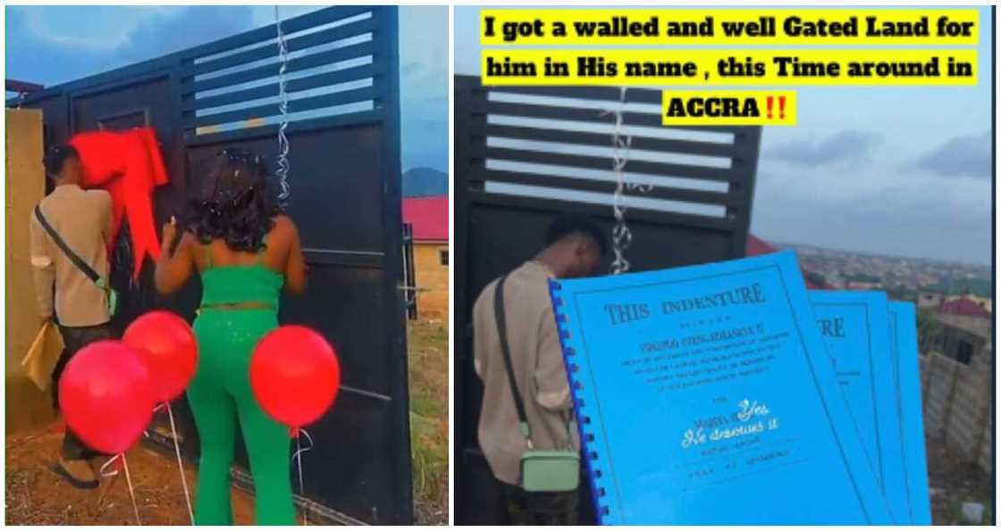 Loving girlfriend buys gated land for her boyfriend