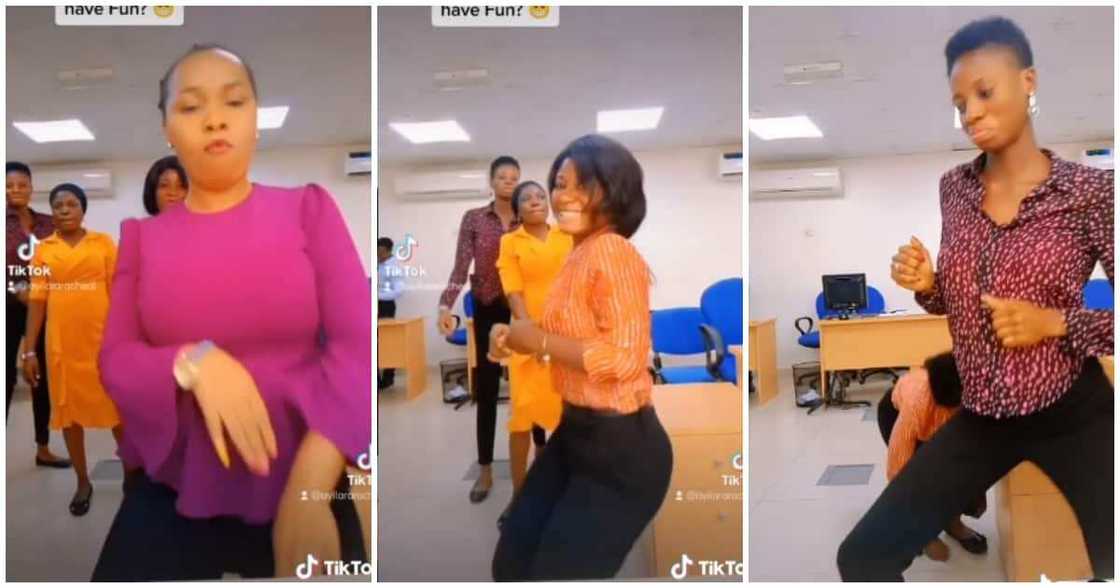 Bankers do Buga challenge, female bankers dance in office, Buga dance challenge latest, Buga dance challenge best videos, Buga, Kizz Daniel, Tekno