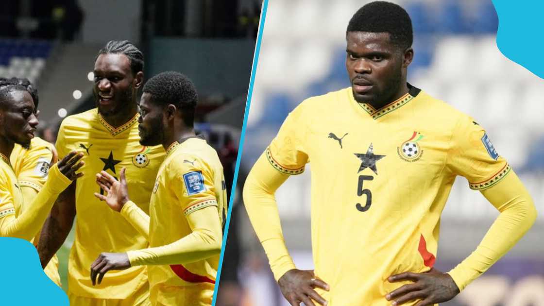 Thomas Partey celebrates Ghana wins. Thomas Partey celebrates Ghana wins.