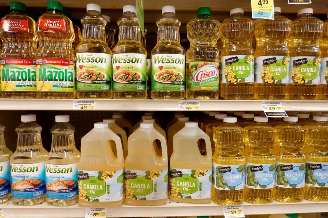 Cooking oils made from canola from Canada for sale at a Chicago grocery store in April 2022 Cooking oils made from canola from Canada for sale at a Chicago grocery store in April 2022