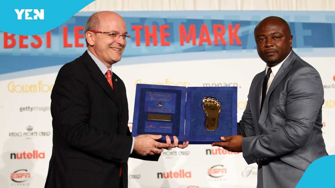 Abedi Pele attended the Golden Foot Ceremony Awards on October 10, 2011 in Monaco, Monaco. Abedi Pele attended the Golden Foot Ceremony Awards on October 10, 2011 in Monaco, Monaco.
