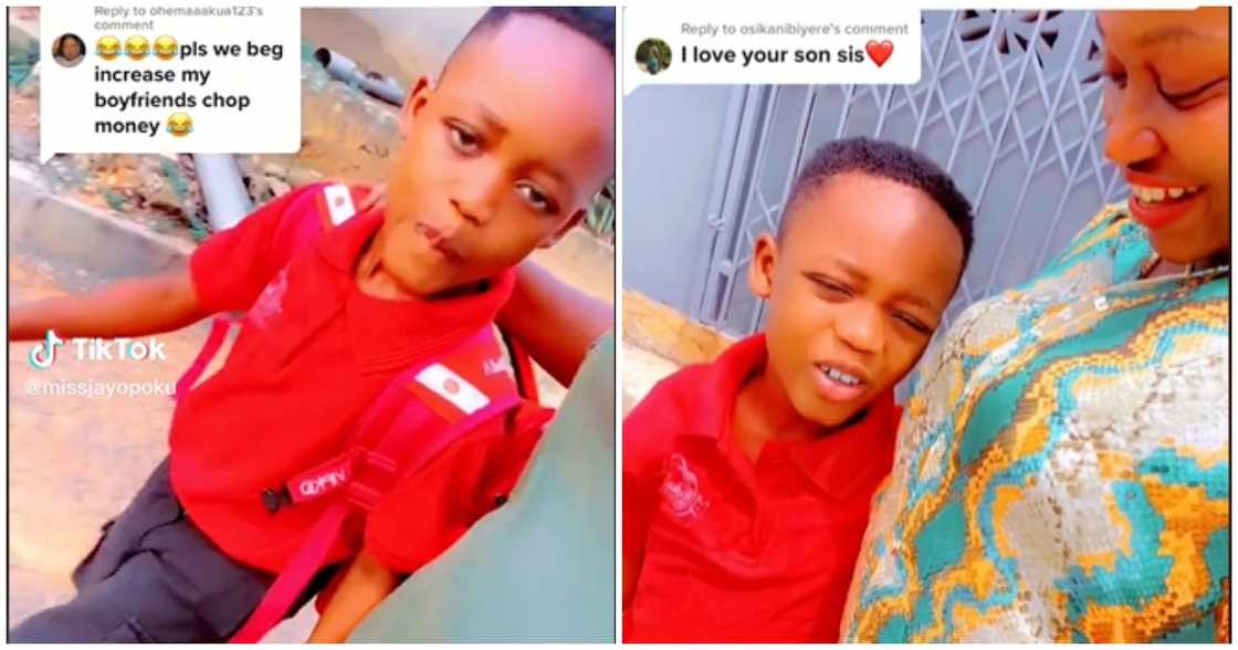 Photo of Boy and his mother Photo of Boy and his mother