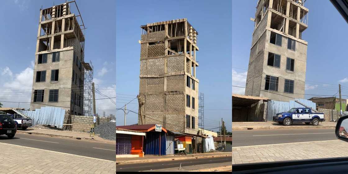Residents of Ashaley Botwe in Accra cry over 'unsafe' tall building sited in community (photos)