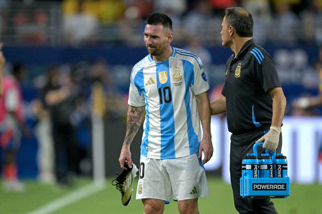 Lionel Messi in tears at Copa America final Lionel Messi in tears at Copa America final