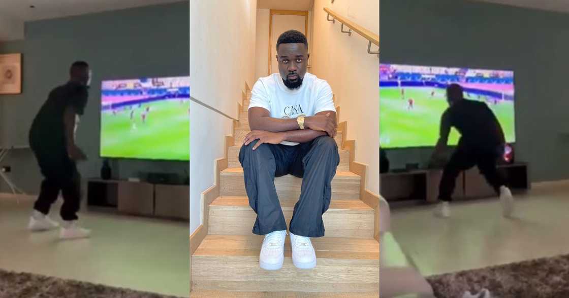 AFCON 2022: Disappointed Sarkodie Nearly enters TV as Blackstars loses to Morocco; Video Drops