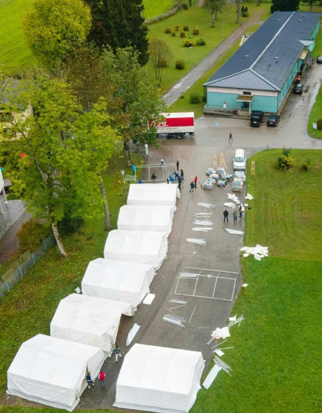 Austria's Interior Ministry has put tents in the south and west of the country to house asylum seekers