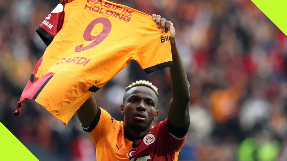 Victor Osimhen, Mauro Icardi, Galatasaray, Samsunspor, RAMS Park, Istanbul, Turkiye, Super Lig. Victor Osimhen, Mauro Icardi, Galatasaray, Samsunspor, RAMS Park, Istanbul, Turkiye, Super Lig.