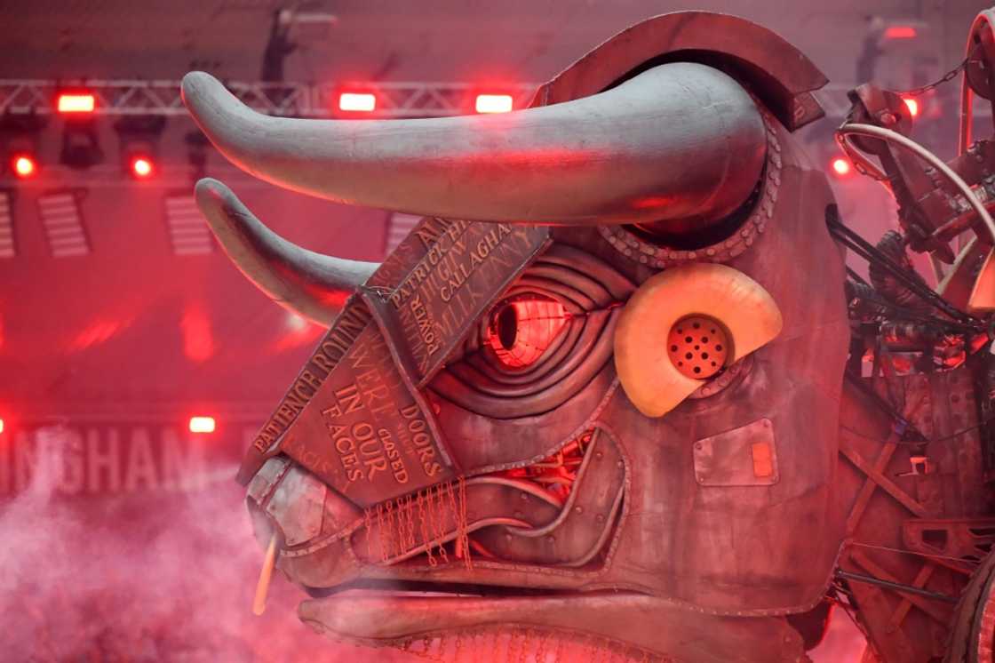 The 'Raging bull' is pictured during the opening ceremony for the Commonwealth Games The 'Raging bull' is pictured during the opening ceremony for the Commonwealth Games