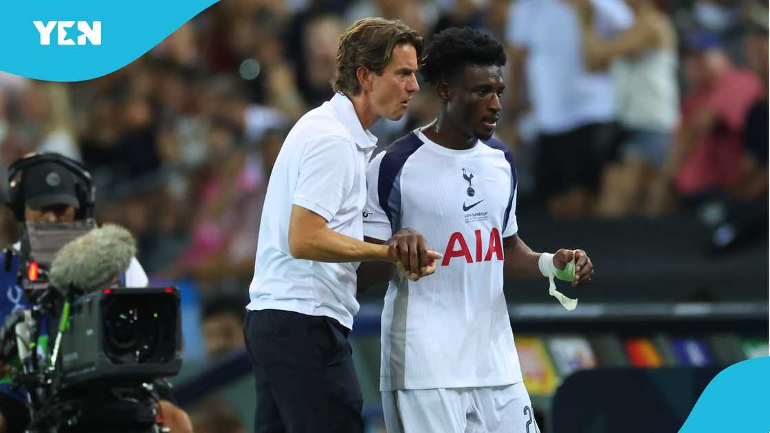 Thomas Frank, Mohammed Kudus, Tottenham Hotspur, UEFA Super Cup, PSG. Thomas Frank, Mohammed Kudus, Tottenham Hotspur, UEFA Super Cup, PSG.