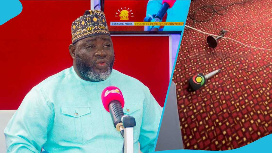 Captain Smart, Johnny Hughes, NPP Chairman Pushes TV3 Microphone At Press Conference, Chairman Masawudu Captain Smart, Johnny Hughes, NPP Chairman Pushes TV3 Microphone At Press Conference, Chairman Masawudu