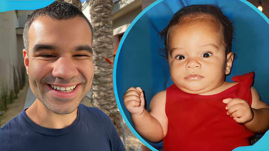 Photos of Zachary as an adult and a baby Photos of Zachary as an adult and a baby