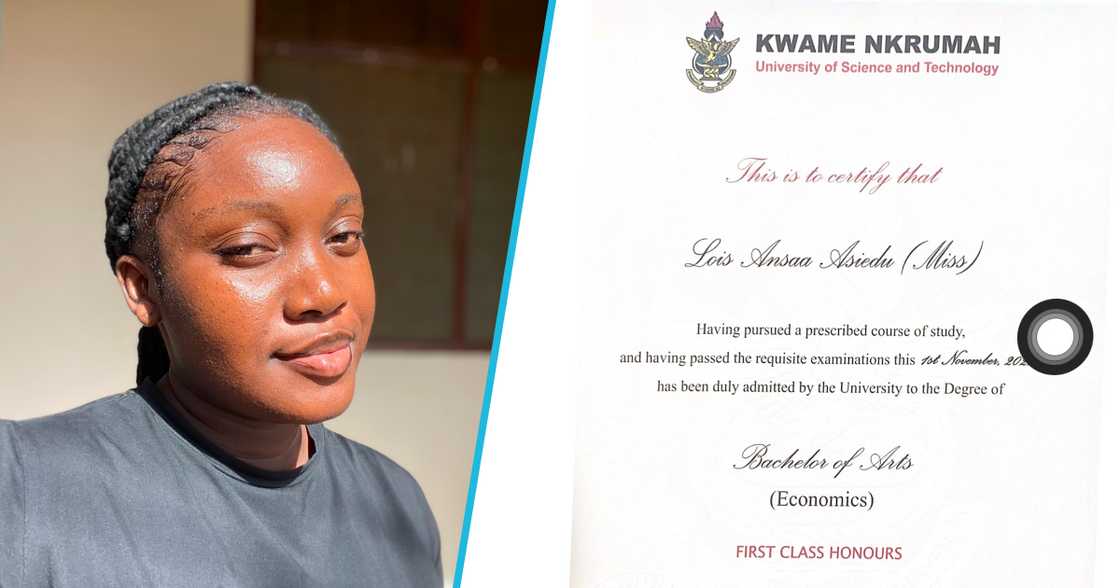 First-class KNUST graduate Lois Ansaa Asiedu begs for a job on social media First-class KNUST graduate Lois Ansaa Asiedu begs for a job on social media