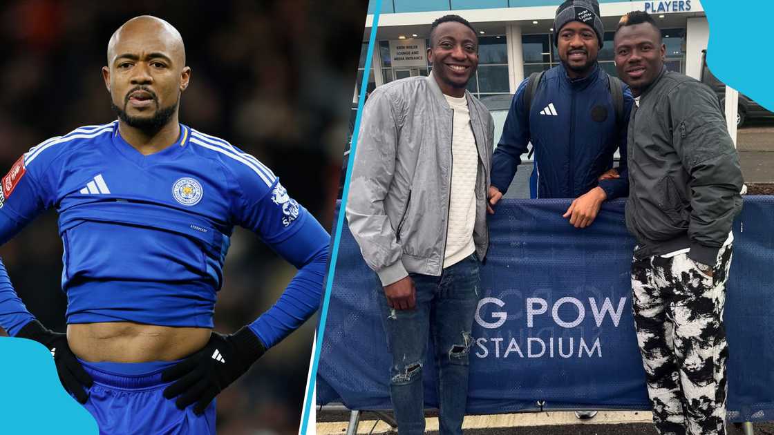 Jordan Ayew Reunite With Former Kotoko Goalkeepers After Leicester vs. Arsenal Game Jordan Ayew Reunite With Former Kotoko Goalkeepers After Leicester vs. Arsenal Game