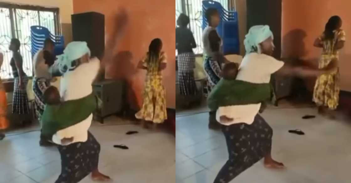 Ghanaians react to viral video of energetic mother fighting the 'devil' with serious karate