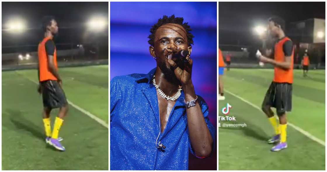 Black Sherif plays football Black Sherif plays football