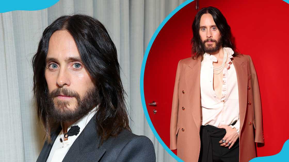 Leto attends Disney Studios at CinemaCon 2025 in Las Vegas (L). He attends Valentino "Le meta-theatre des intimites" in Paris, France (R) Leto attends Disney Studios at CinemaCon 2025 in Las Vegas (L). He attends Valentino "Le meta-theatre des intimites" in Paris, France (R)