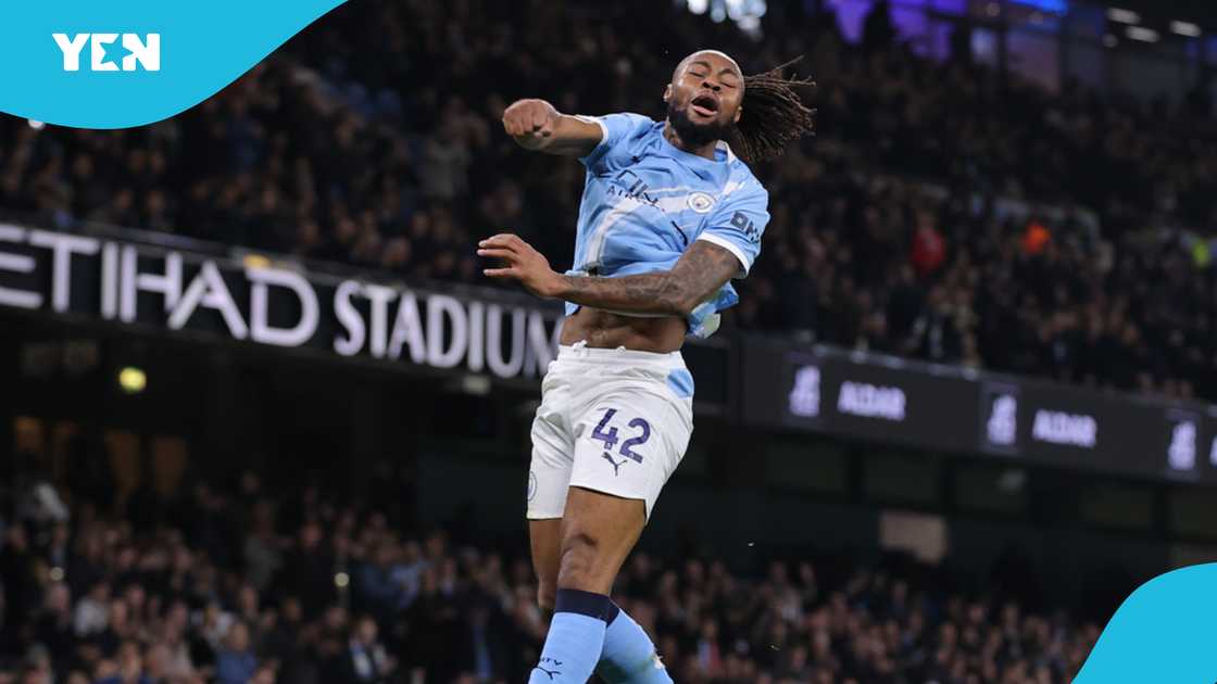 English Media, Antoine Semenyo, Semenyo's volley, Semenyo's goal, Manchester City, Man City draw with Nottingham Forest, Nottingham, Semenyo's form at Man City, Semenyo's stats at Man City.