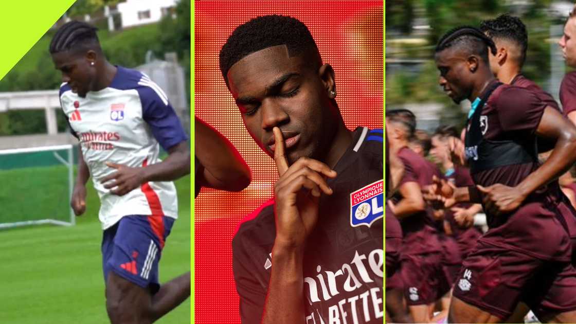 Ernest Nuamah trains with Lyon. Ernest Nuamah trains with Lyon.