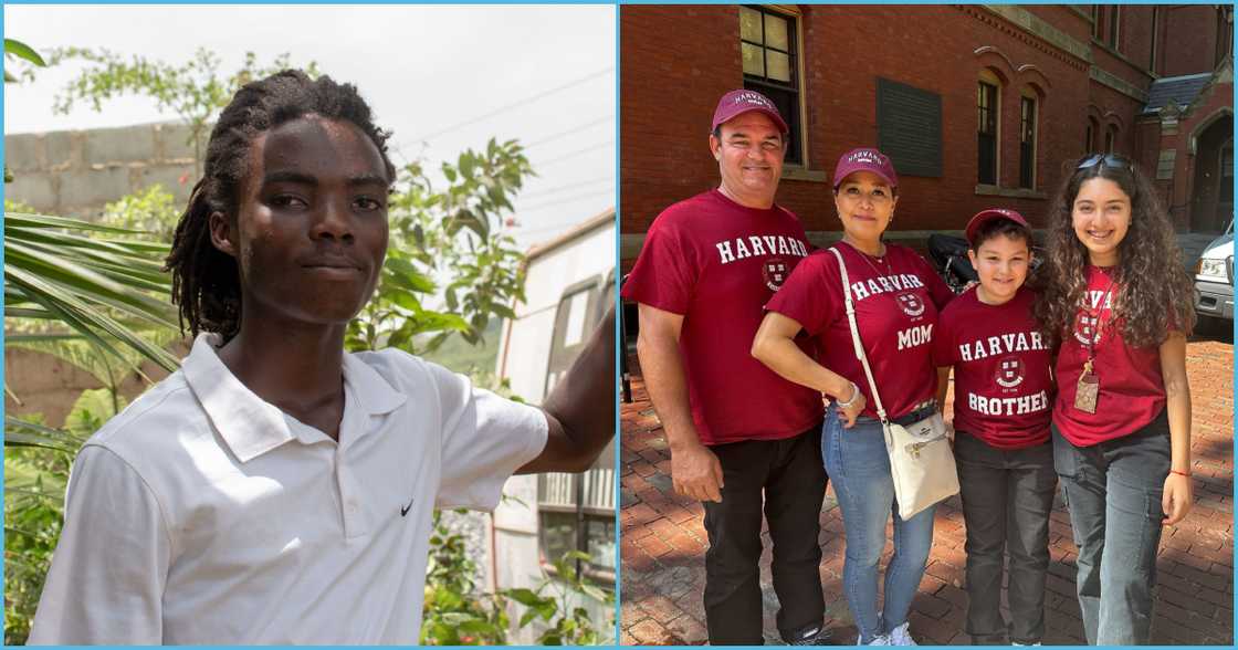 Photo of Tyrone Marhguy and people wearing Harvard University shirts