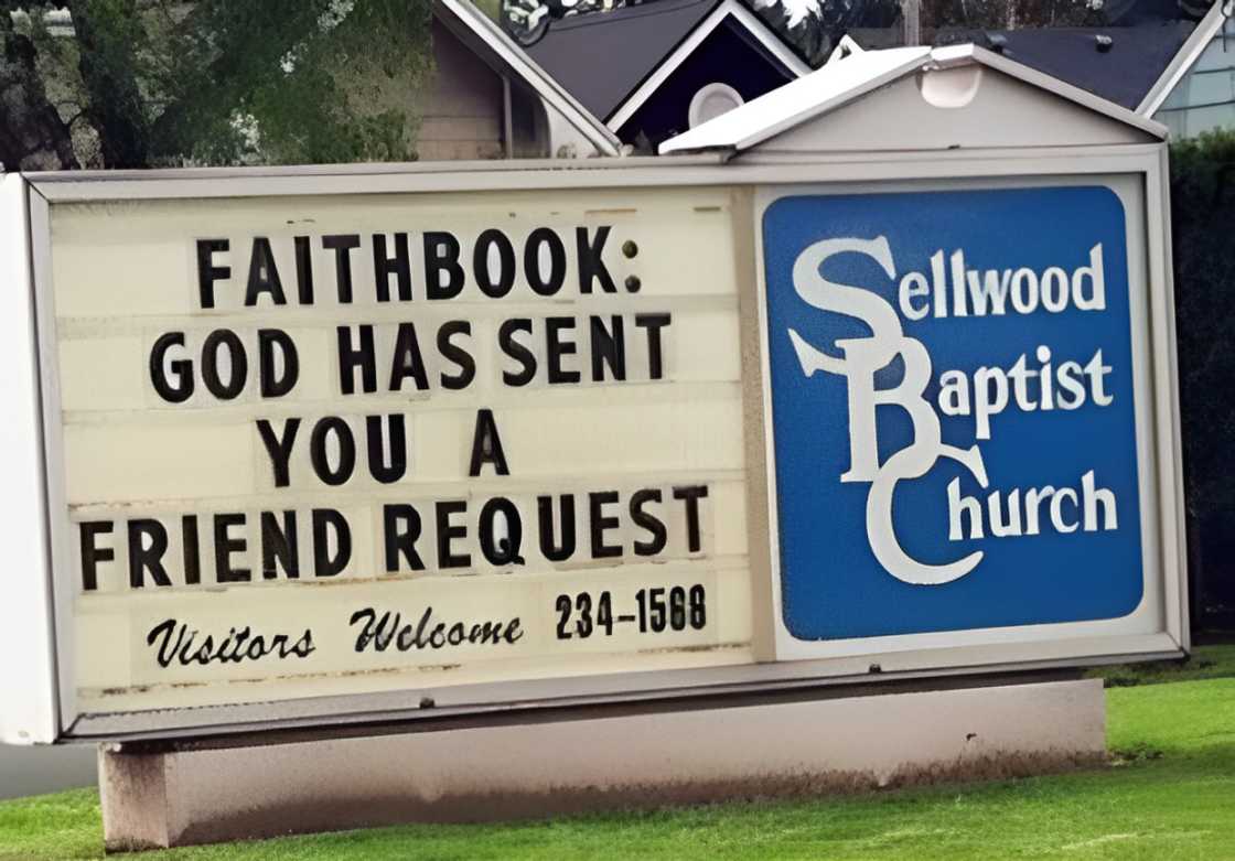 Funny church sign by Sellwood Baptist Church