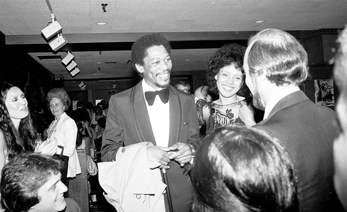 Morgan Freeman and Jeanette Adair at a Broadway opening party Morgan Freeman and Jeanette Adair at a Broadway opening party