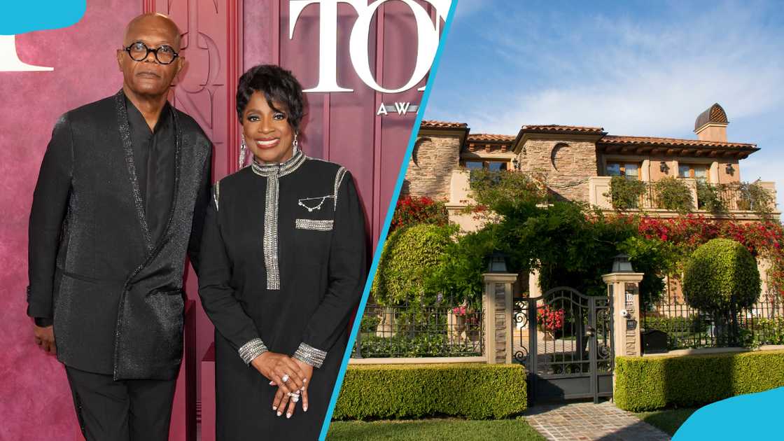 Samuel L. Jackson and his wife LaTanya Richardson Jackson in New York (L). A mansion in Beverly Hills, Los Angeles (R). Samuel L. Jackson and his wife LaTanya Richardson Jackson in New York (L). A mansion in Beverly Hills, Los Angeles (R).