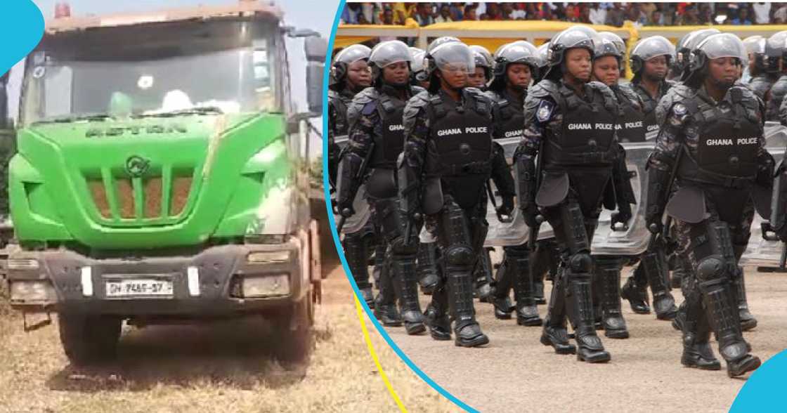 Police, Agenda 111, Sunyani West Municipality, Bono Region, Astra DAF truck, Odumase