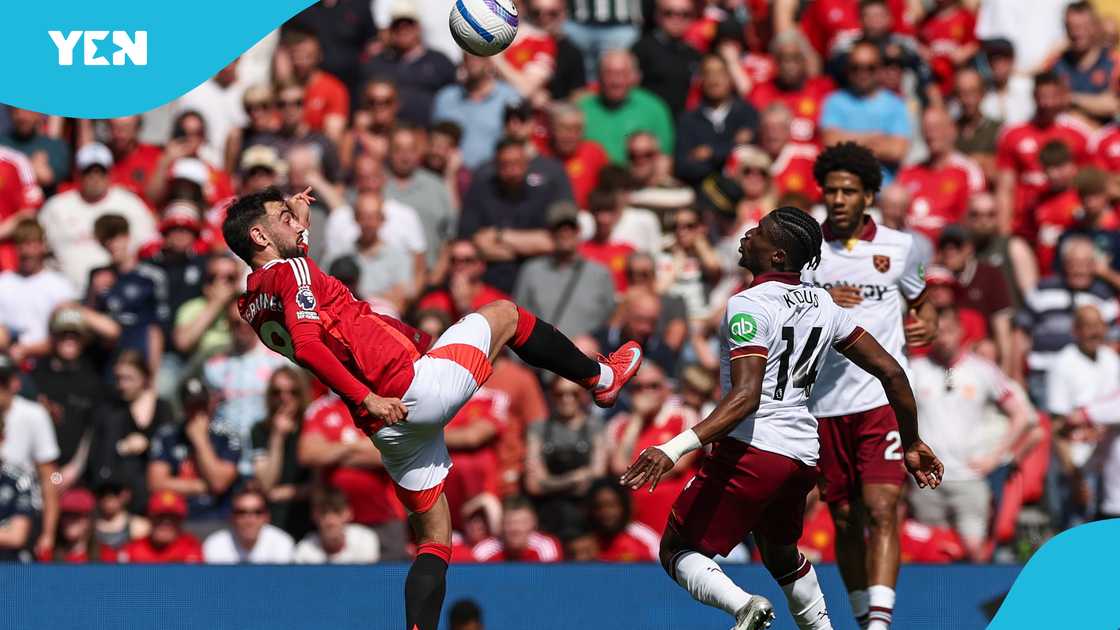 Mohammed Kudus, Bruno Fernandes, West Ham United, Manchester United Mohammed Kudus, Bruno Fernandes, West Ham United, Manchester United