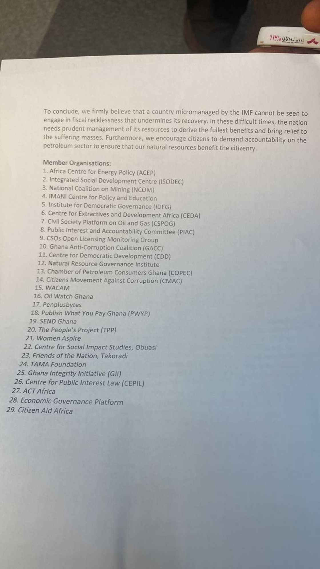 29 CSOs want heads to roll at GNPC. 29 CSOs want heads to roll at GNPC.