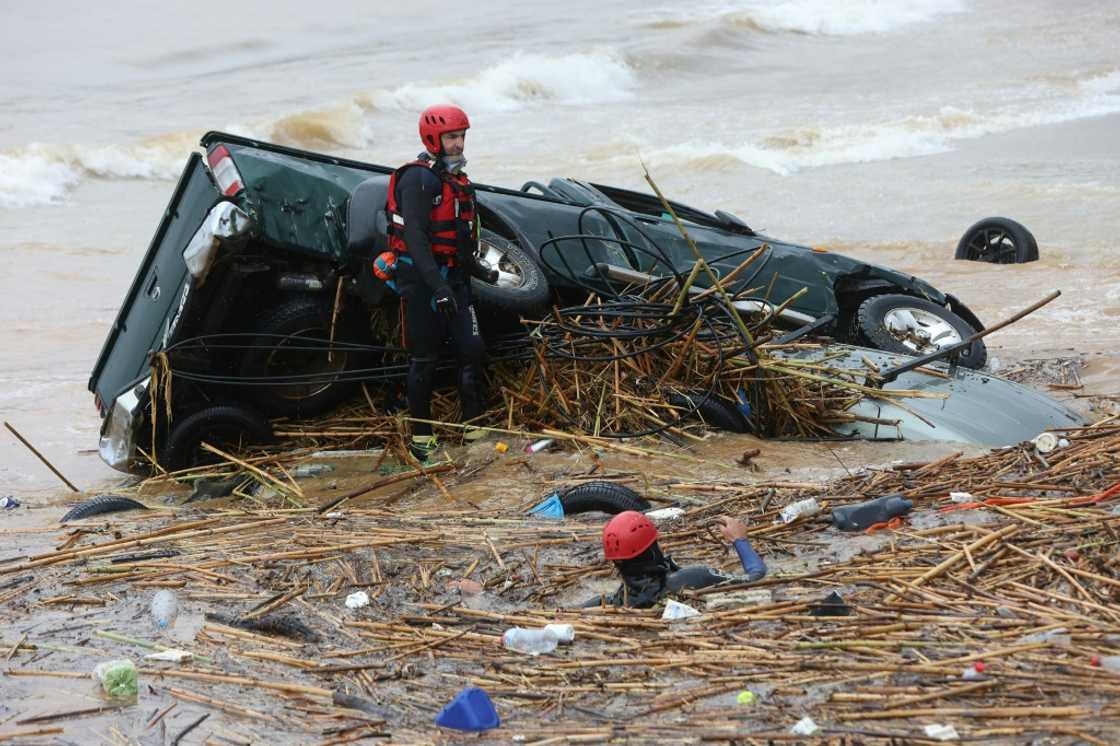 Rain started to fall on Saturday morning in the southern Greek island, a popular holiday destination