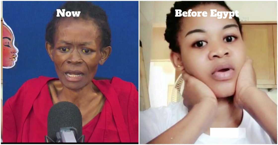 Photo of Ama Diana before Egypt and how she looks after falling sick Photo of Ama Diana before Egypt and how she looks after falling sick